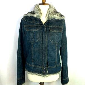 BB DAKOTA DENIM JACKET FUR TRIM